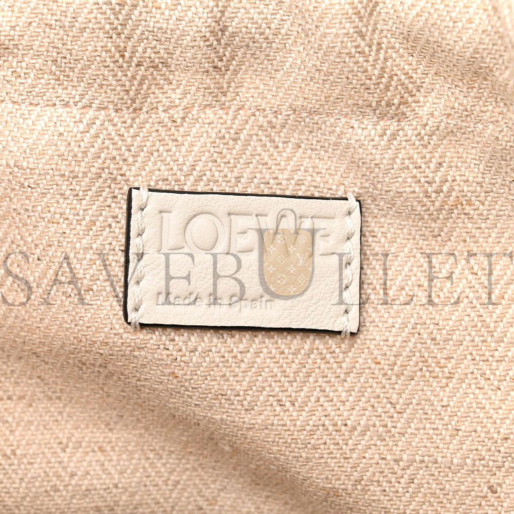 l*ew* leaf palm calfskin drawstring bucket bag natural white (28*19*10cm)