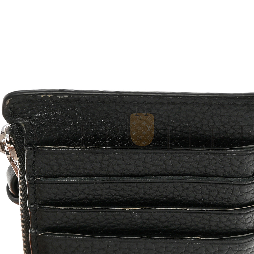 l*ew* soft grained calfskin coin card holder black (12*7cm)