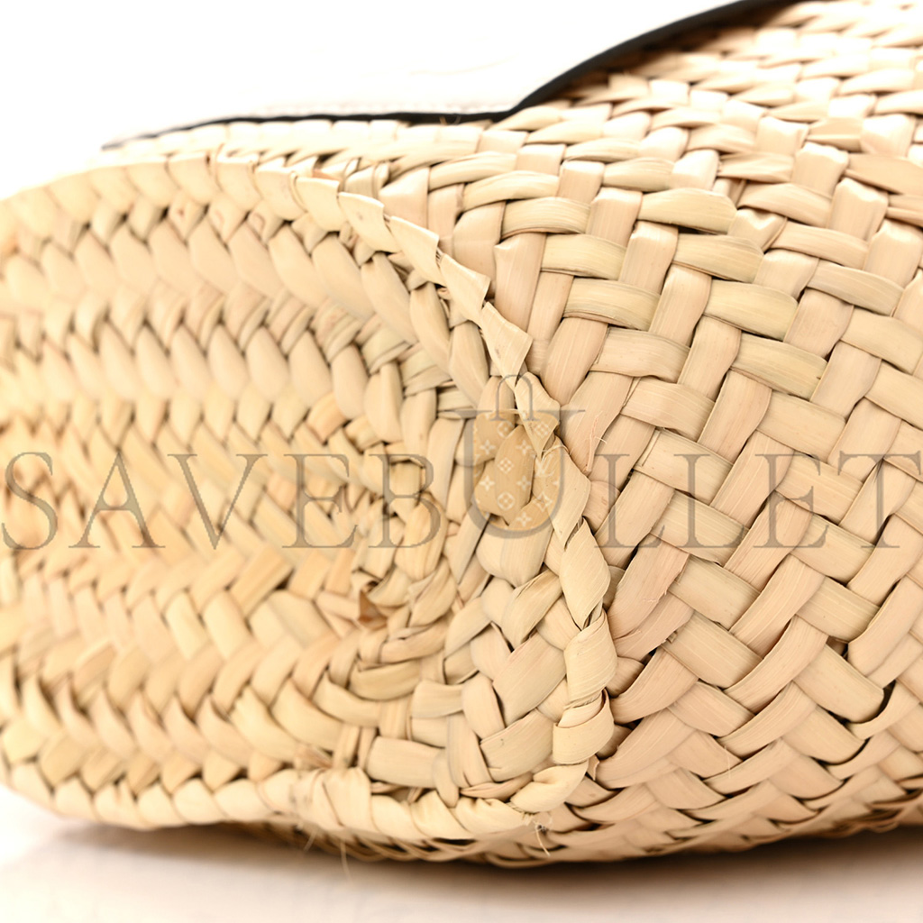 l*ew* leaf palm calfskin drawstring bucket bag natural white (28*19*10cm)