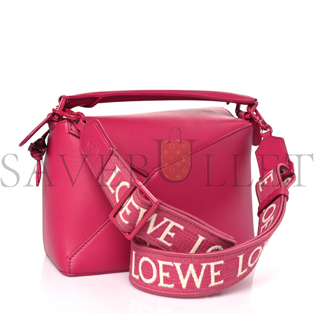 l*ew* satin calfskin monochrome small puzzle edge bag ruby red glaze (24*16.5*10.5cm)