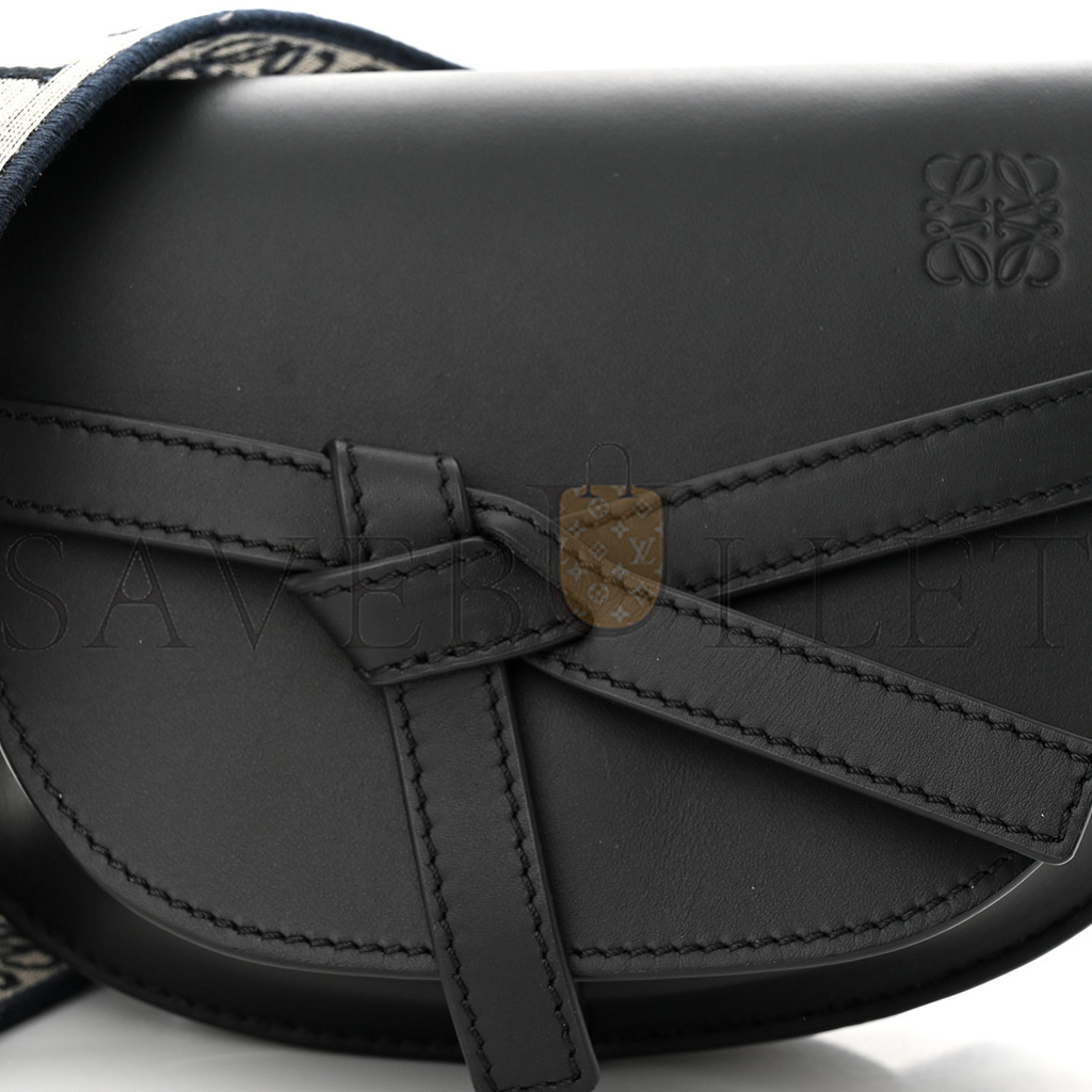 l*ew* calfskin jacquard mini gate dual bag black (23*13*9cm)