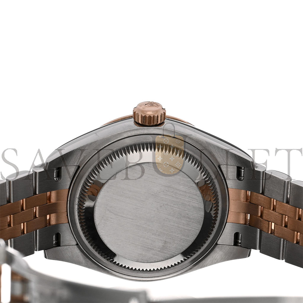 R*l*x stainless steel 18k everose gold 28mm oyster perpetual datejust watch white roman 279171