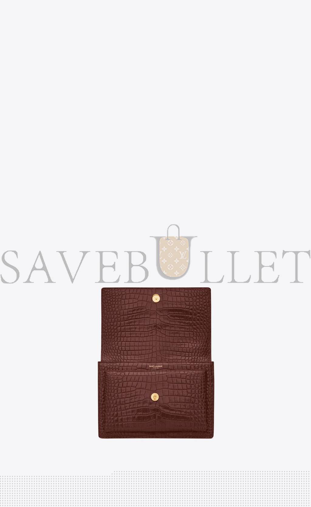 Y*L sunset medium chain bag in crocodile-embossed shiny leather 442906dnd0j6147 (22*16*6.5cm)