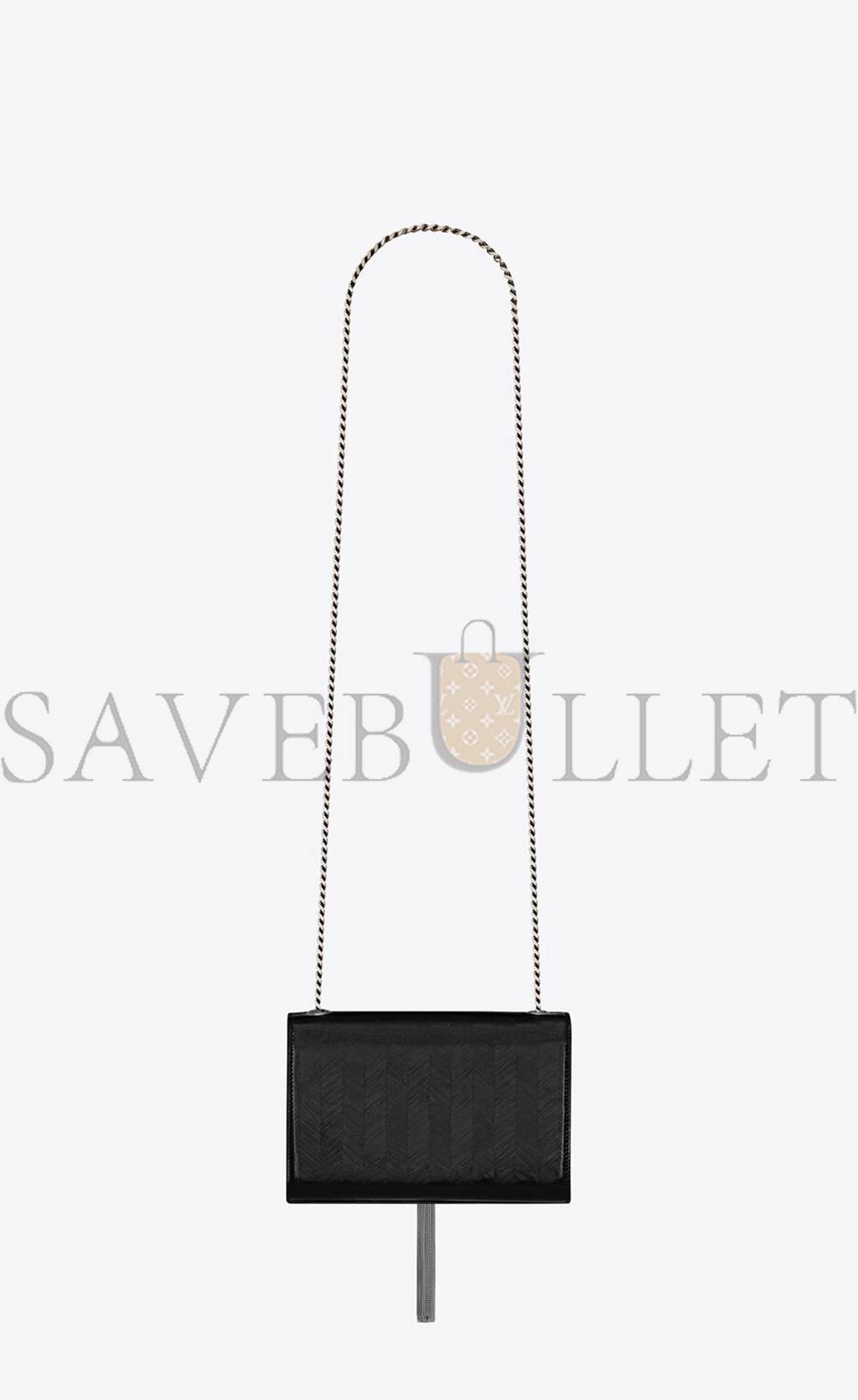 Y*L kate small chain bag with tassel in chevron patent leather 474366aaawi1000 (20*12.5*5cm)