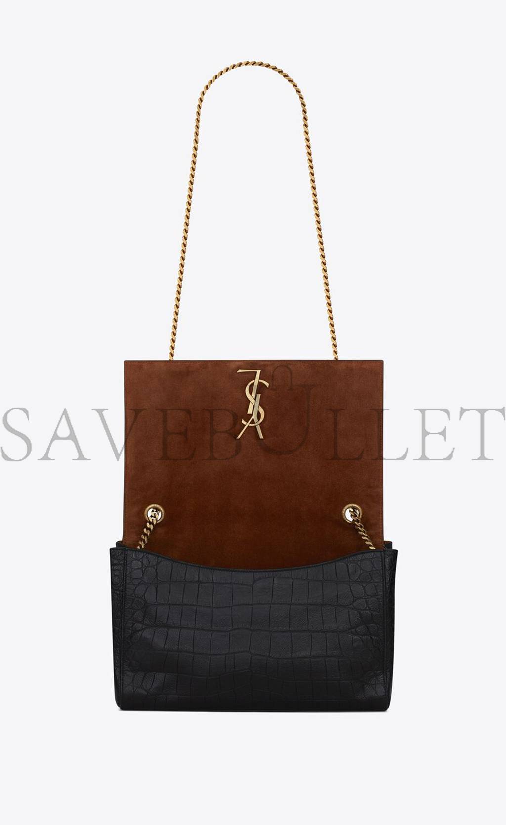 Y*L kate medium reversible chain bag in suede and crocodile-embossed leather 55380424o1w1062 (28.5*20*6cm)