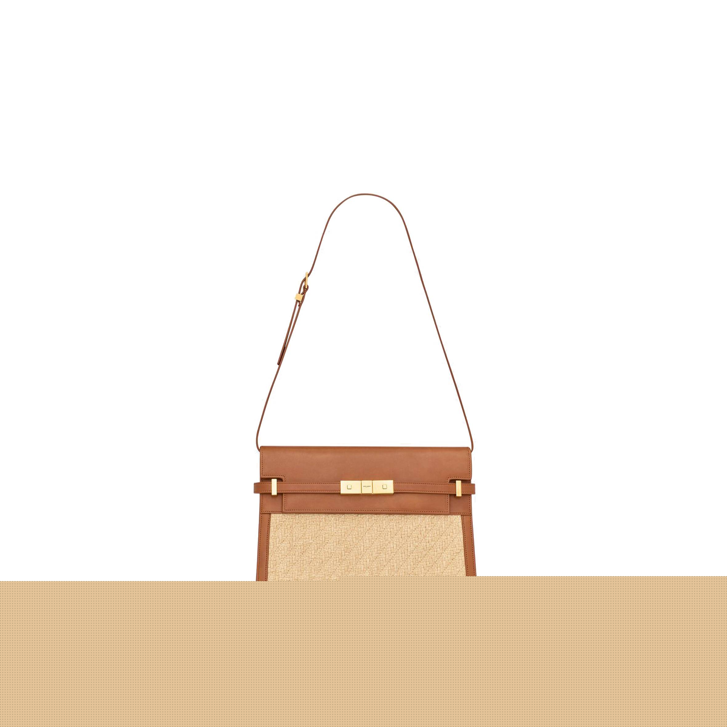 Y*L manhattan shoulder bag in raffia and vegetable-tanned leather 579271faa7d9783 (29*20*7.5cm)