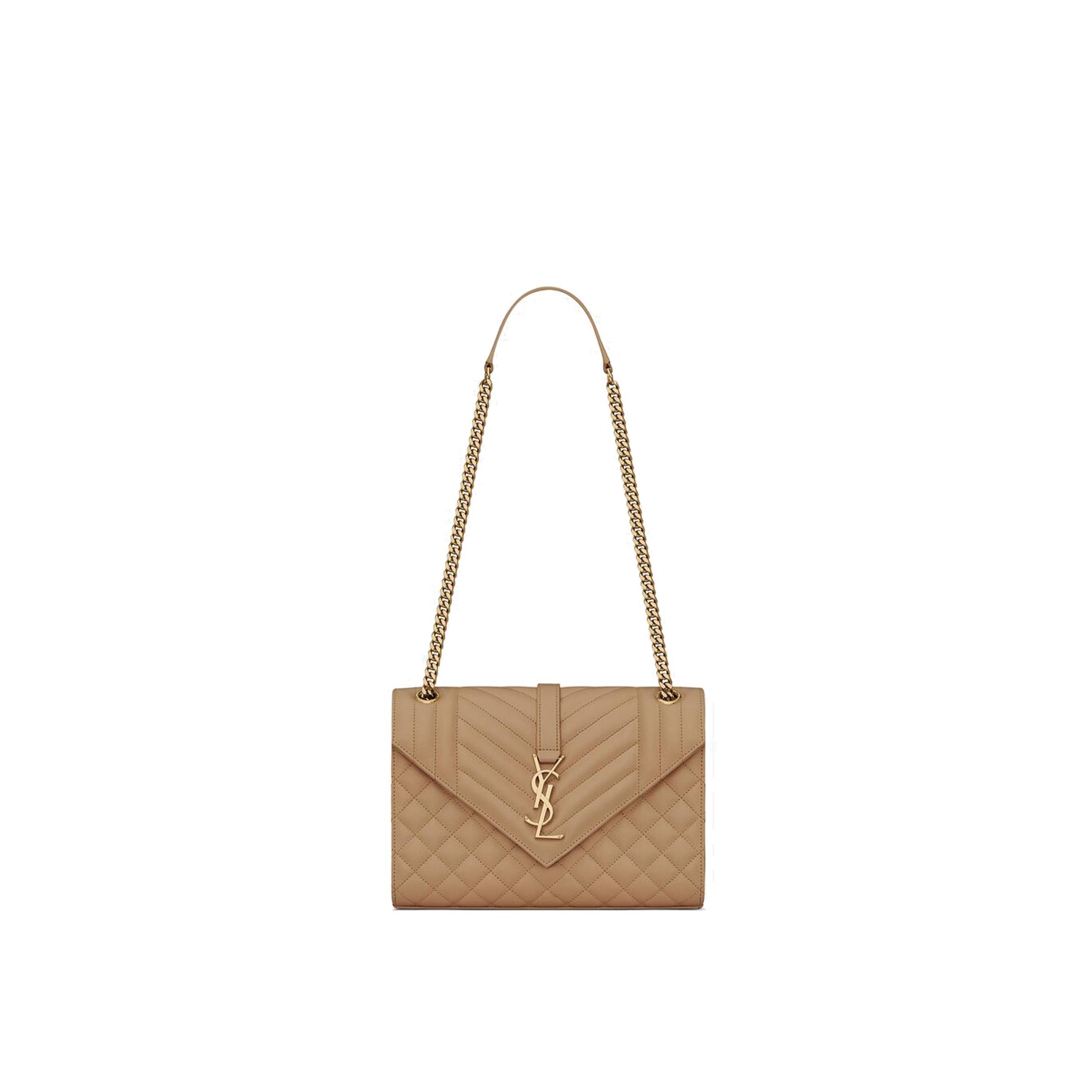 Y*L envelope medium chain bag in mix matelassé grain de poudre embossed leather 600185bow912346 (24*17.5*6cm)