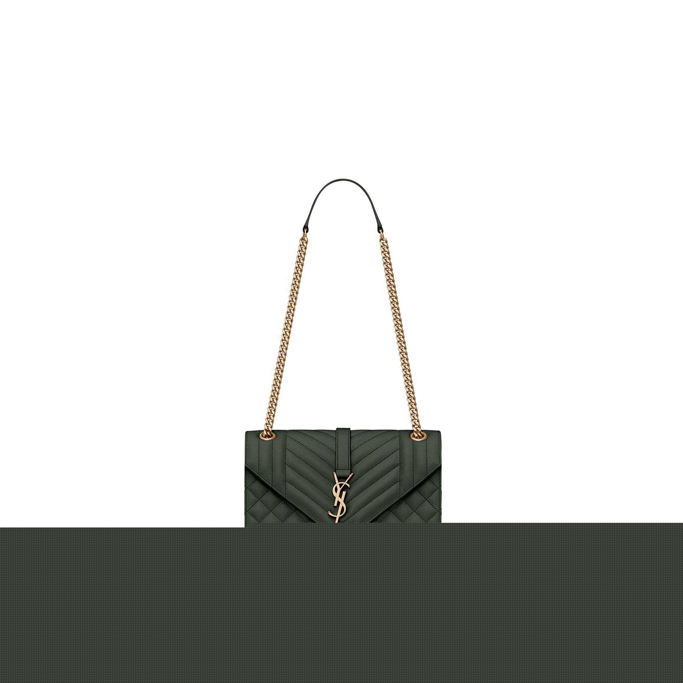 Y*L envelope medium chain bag in mix matelassé grain de poudre embossed leather 600185bow913045 (24*17.5*6cm)