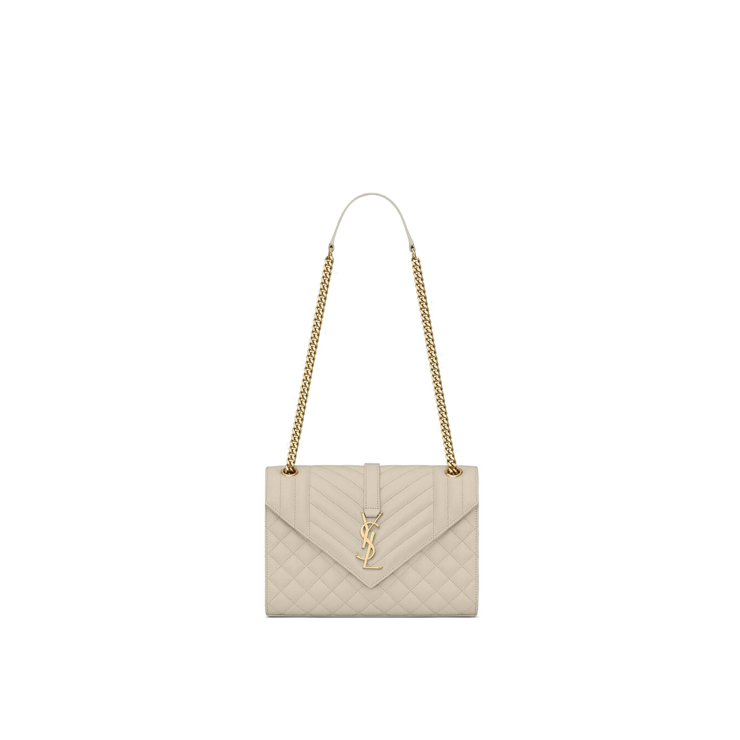 Y*L envelope medium chain bag in mix matelassé grain de poudre embossed leather 600185bow919207 (24*17.5*6cm)