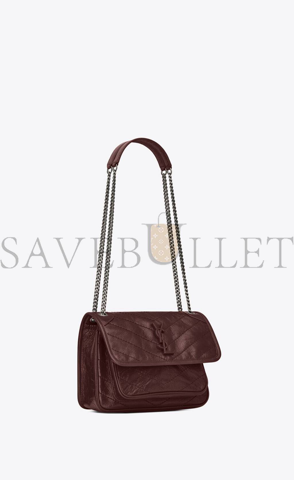 Y*L niki baby chain bag in crinkled vintage leather 6331600en046475 (21*16*7.5cm)