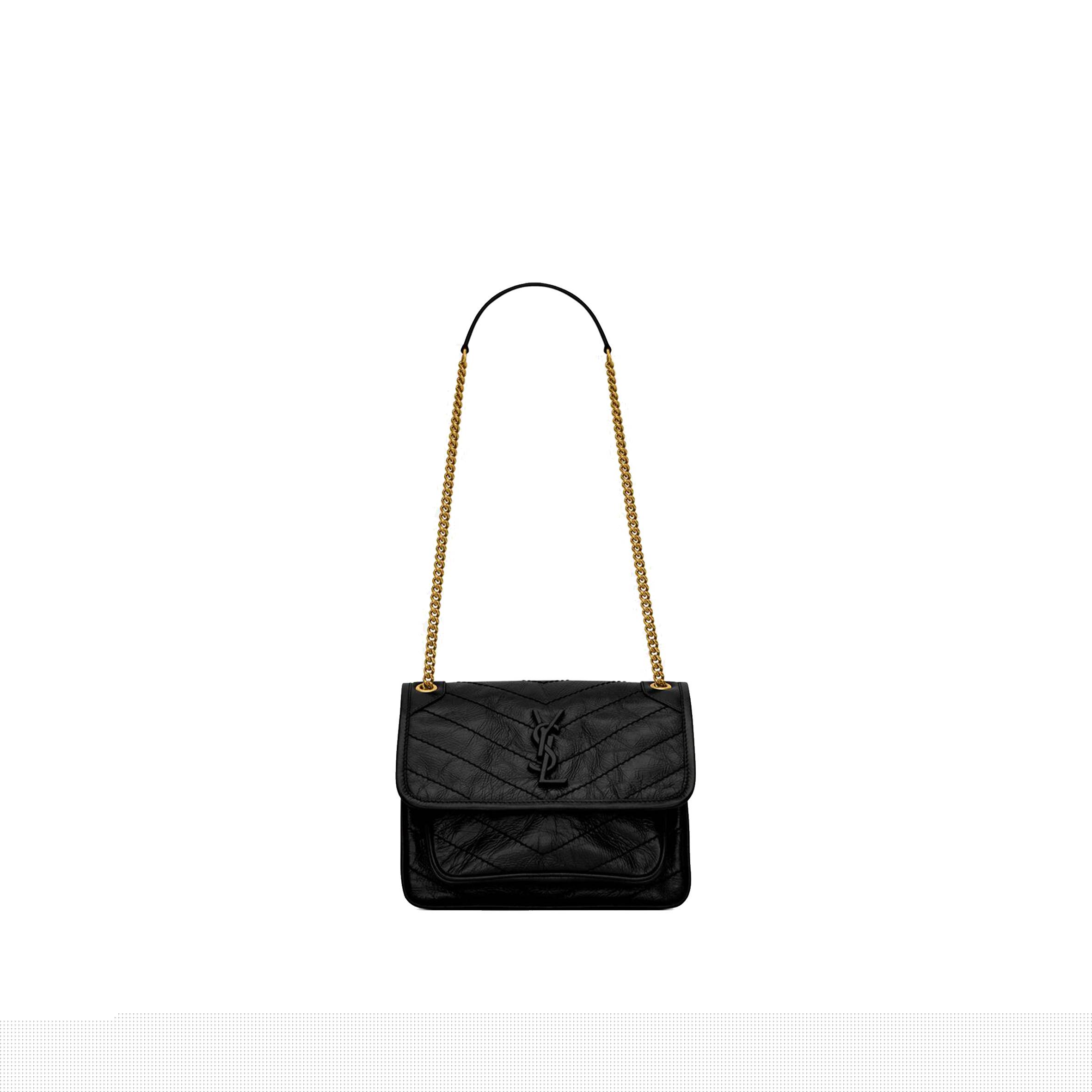 Y*L niki baby chain bag in crinkled vintage leather 6331600en071000 (21*16*7.5cm)