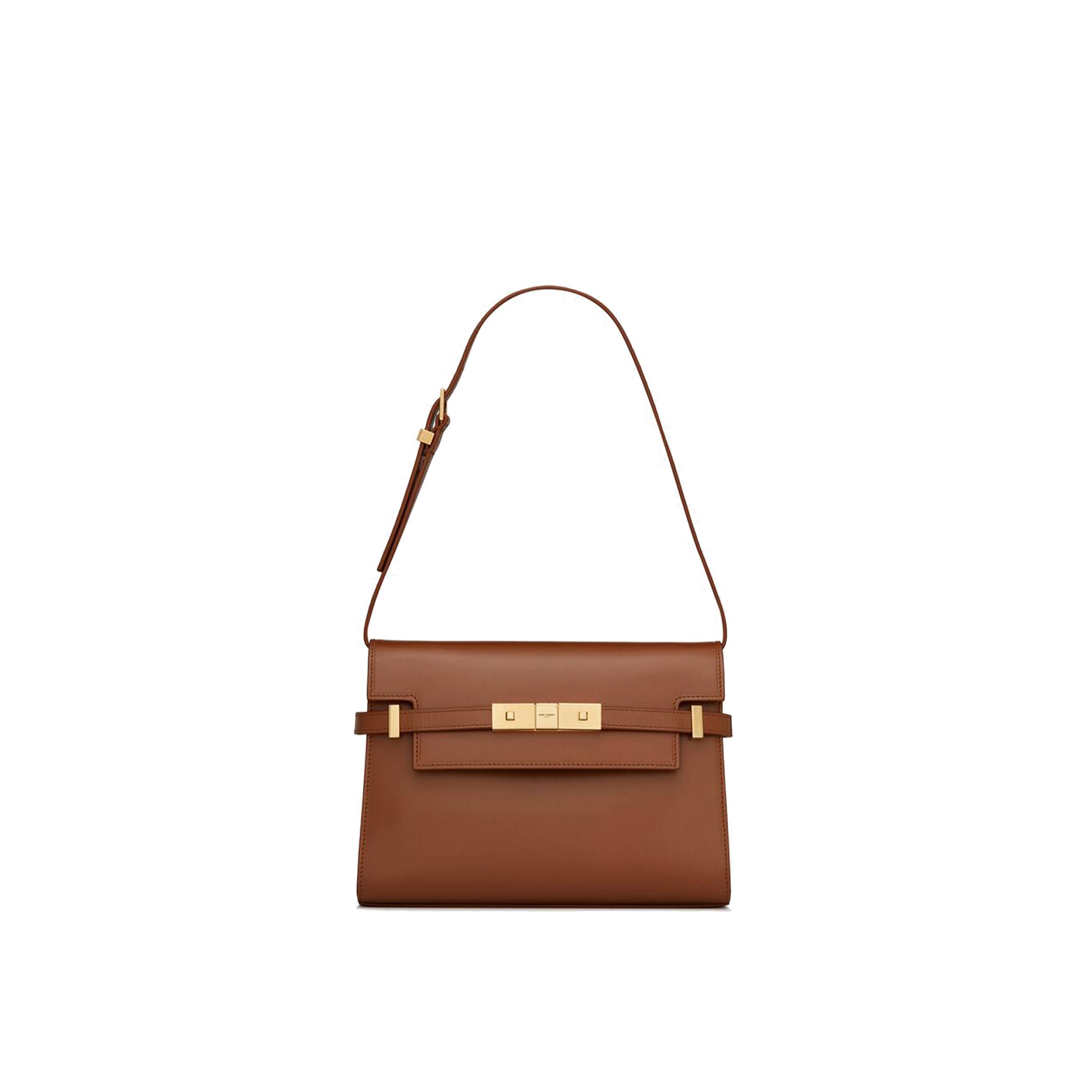 y*l manhattan small shoulder bag in box Sa**t Lau*nt leather 6756260sxpw6362 (24*17.5*6cm)