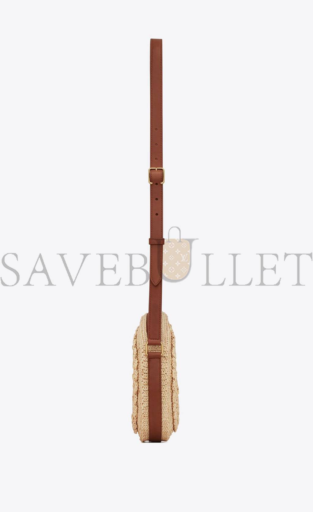 Y*L sac rond in raffia and smooth leather 685601gaaaa2080 (21*21*4cm)