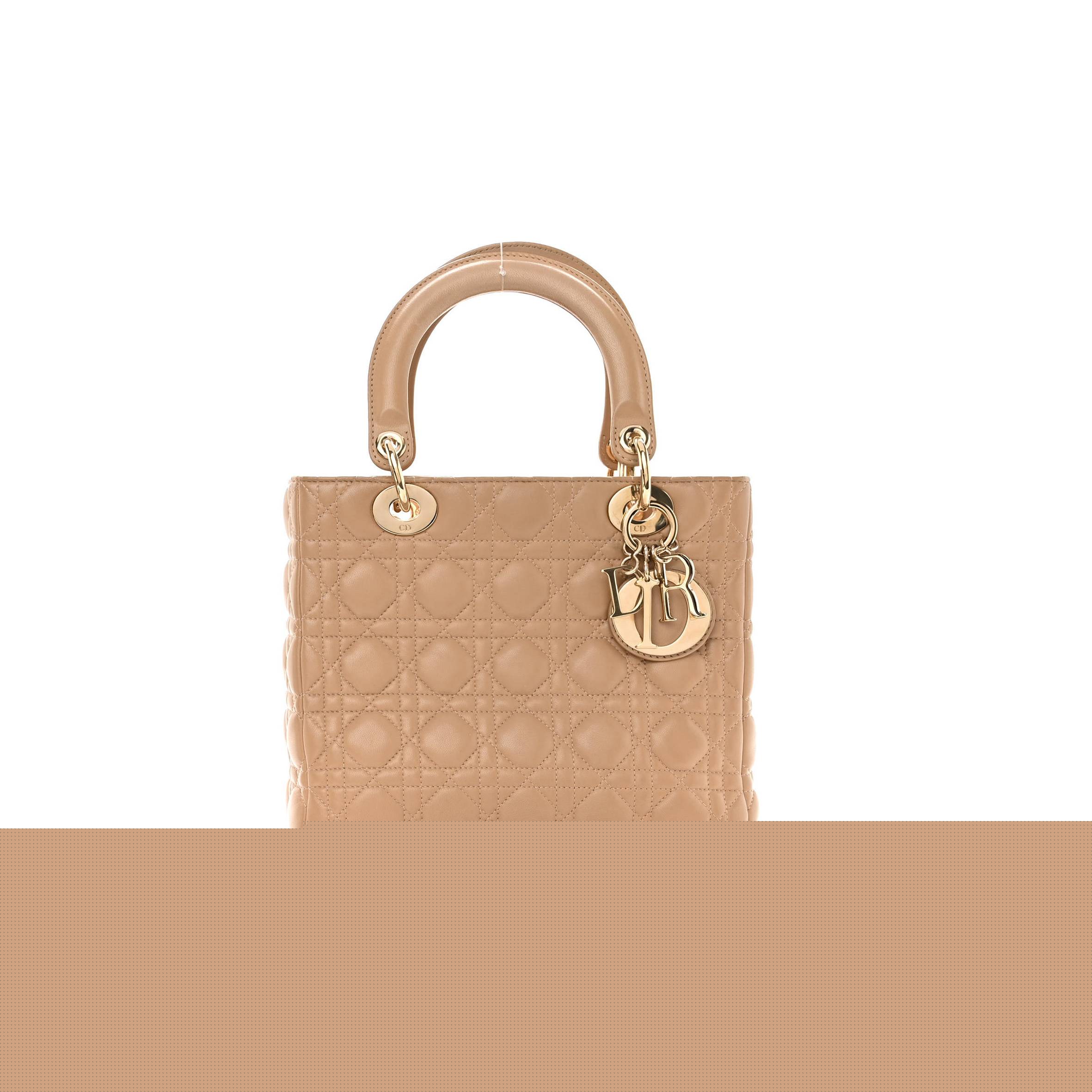 D*or lambskin cannage medium lady D*or beige (24*20*12.7cm)