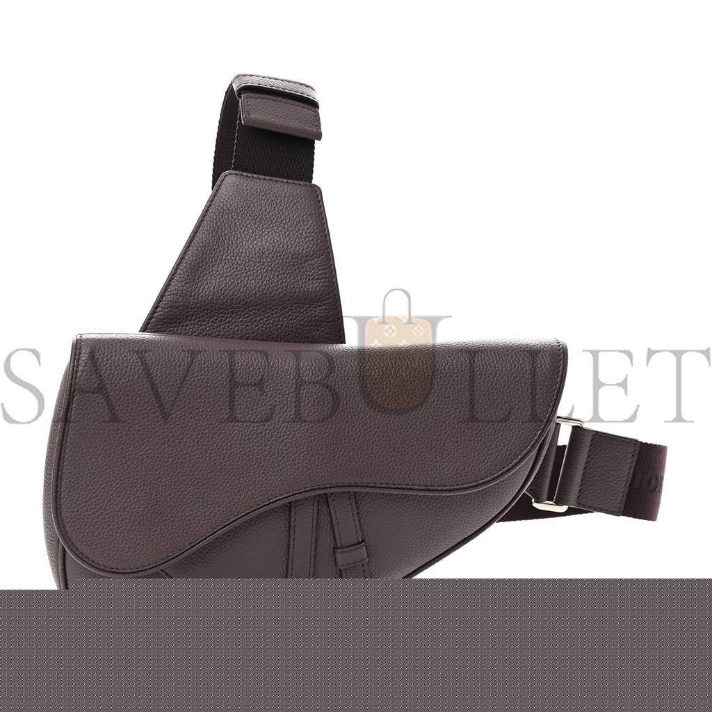 D*or grained calfskin kim jones saddle bag amaranth (27*22*3.8cm)