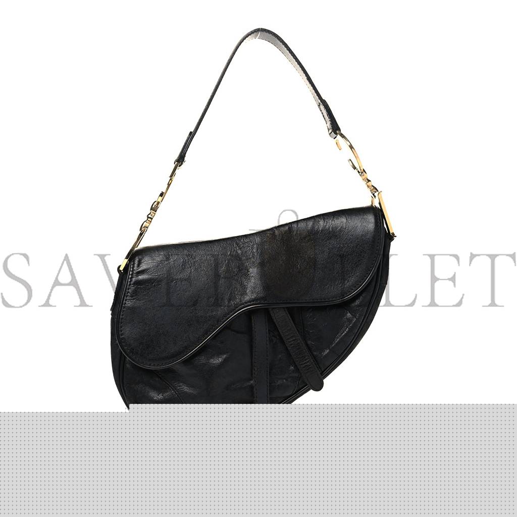 D*or shiny goatskin saddle bag black (25*19*3.8cm)
