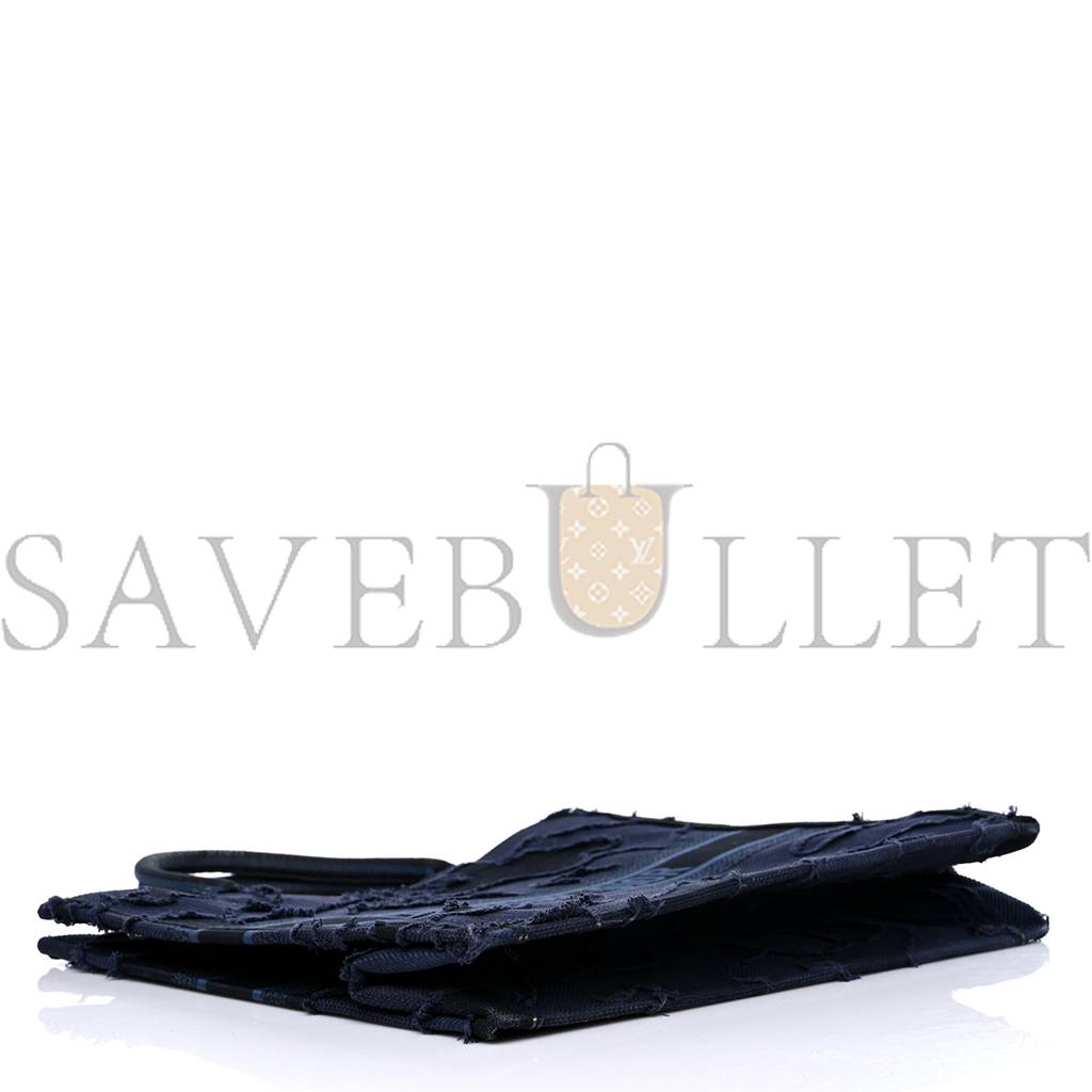 D*or canvas embroidered camouflage book tote blue (43*36*18.4cm)