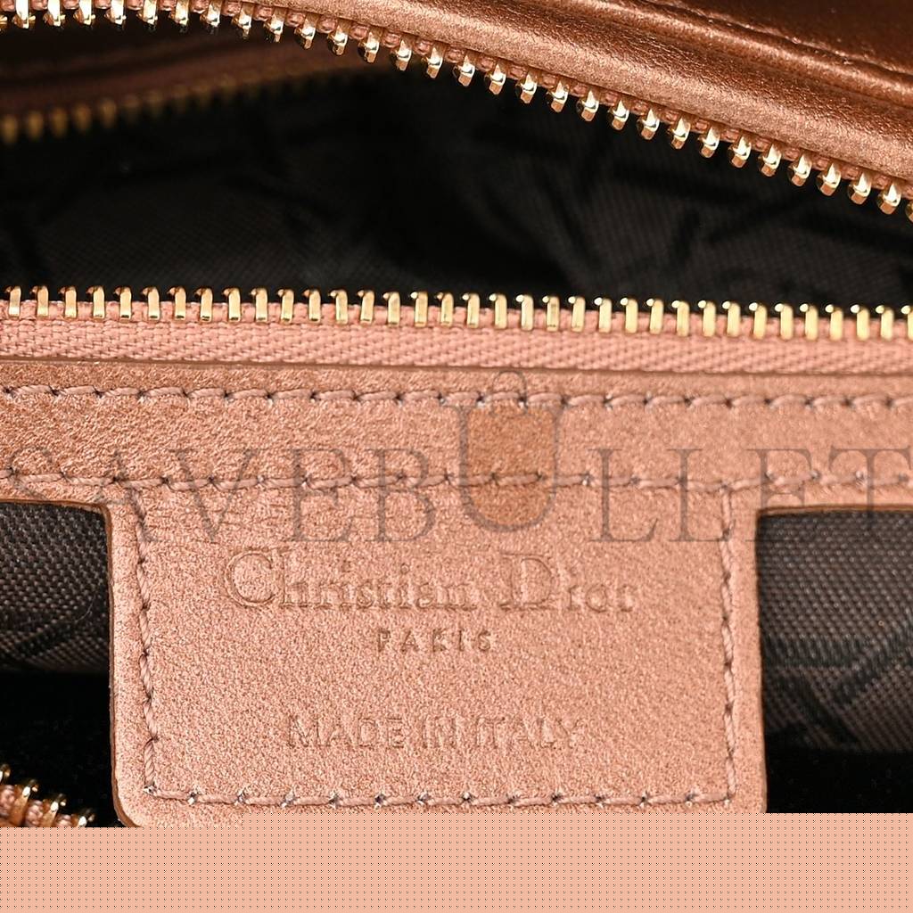 D*or metallic lambskin cannage medium lady D*or bronze (24*20*11.4cm)