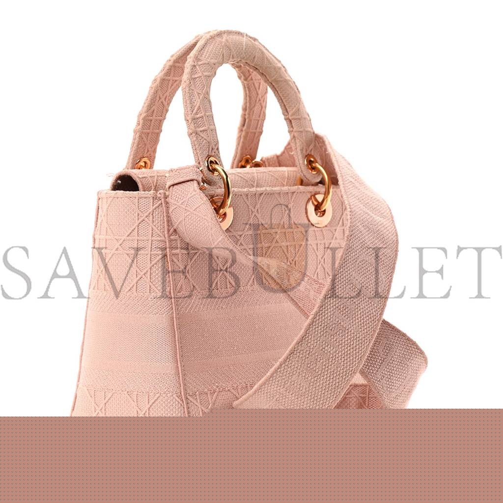 D*or canvas embroidered cannage medium lady d-lite pink (23*20*11.4cm)