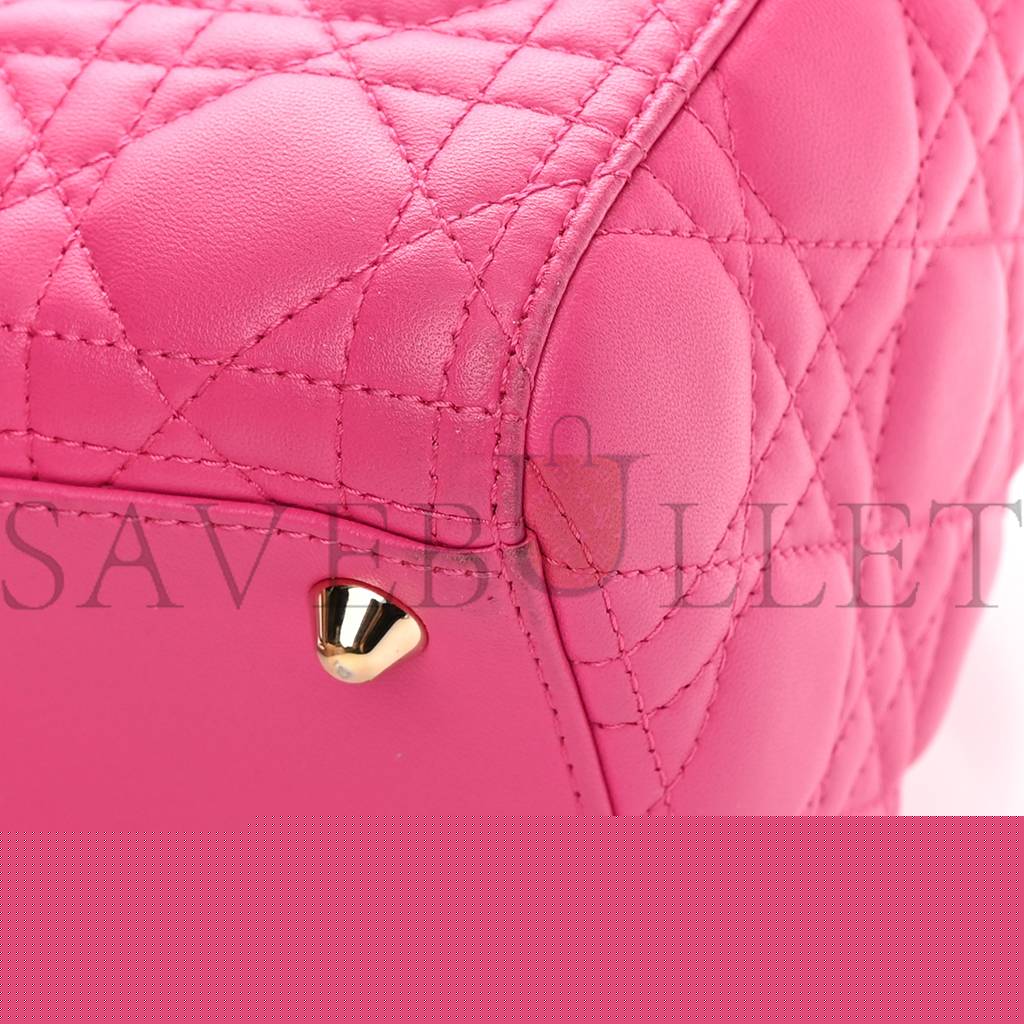 D*or lambskin cannage large lady D*or fuchsia (32*25*8.9cm)