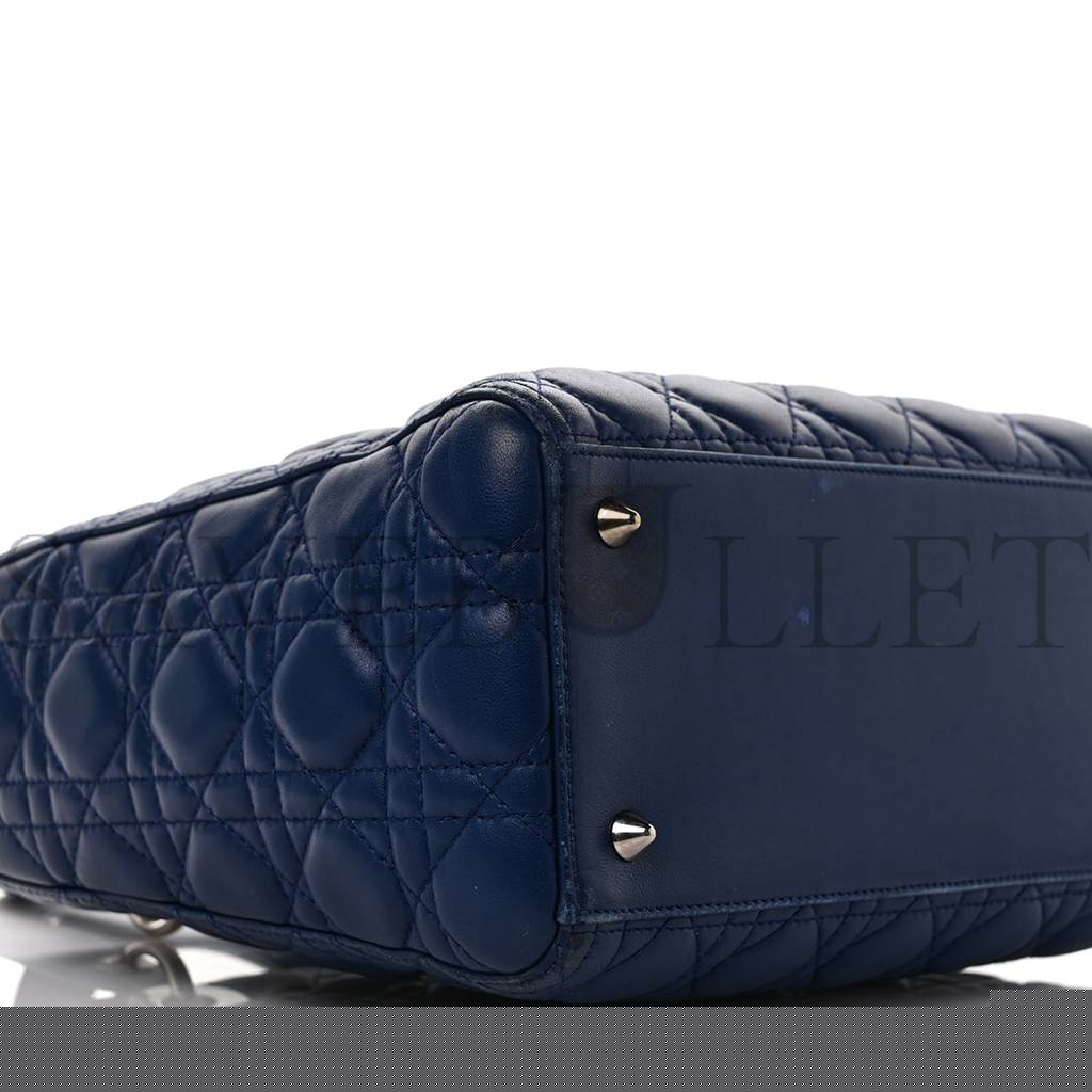 D*or lambskin cannage medium lady D*or navy (24*20*11.4cm)