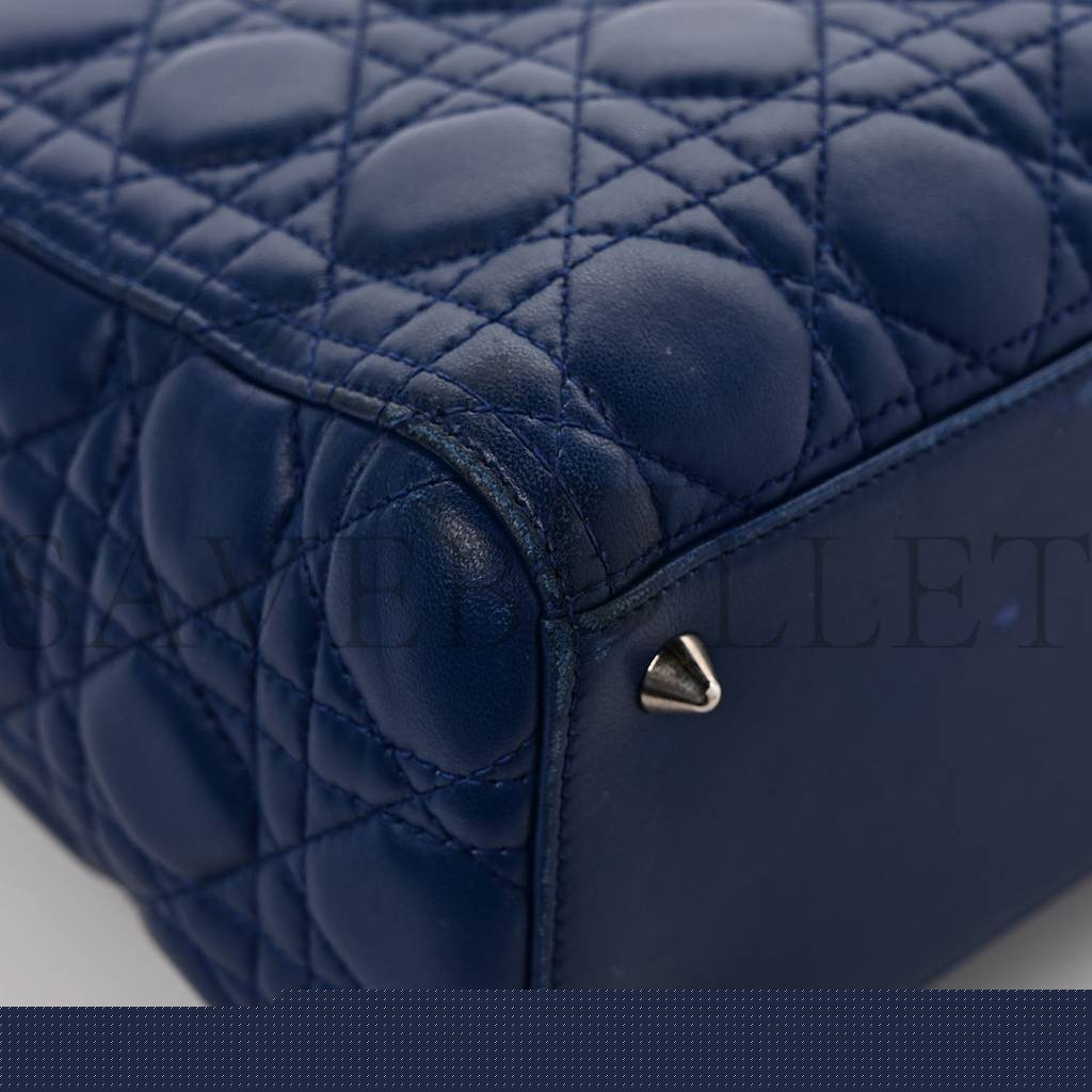 D*or lambskin cannage medium lady D*or navy (24*20*11.4cm)