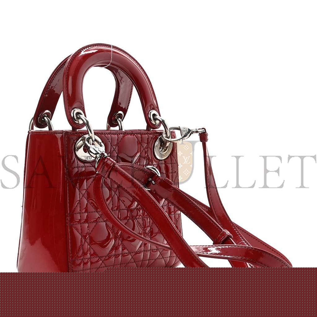 D*or patent cannage mini lady D*or red (17*15*7cm)