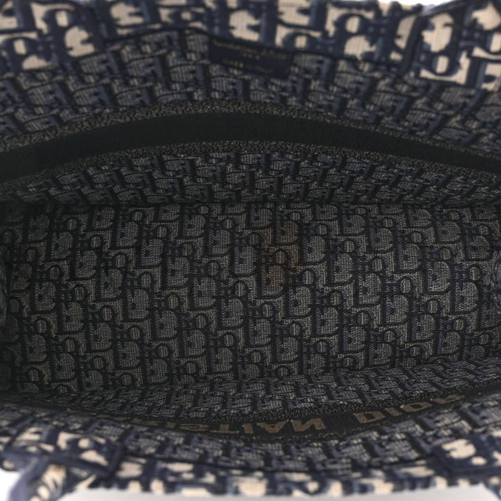 D*or oblique large book tote blue multicolor (42*35*17.8cm)