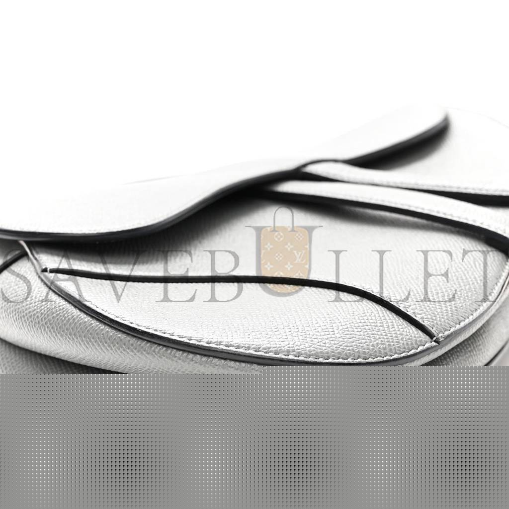 D*or grained calfskin saddle bag grey (24*22*7cm)