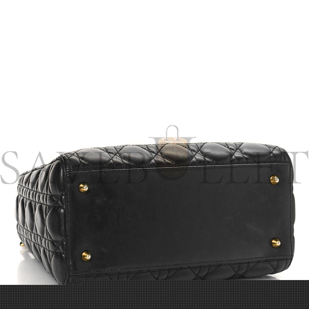D*or lambskin cannage medium lady D*or black (23*20*12.7cm)