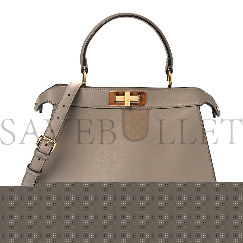 F**di vitello seta shiny nappa plexiglass medium peekaboo i see u satchel tortora (33*25*12cm)