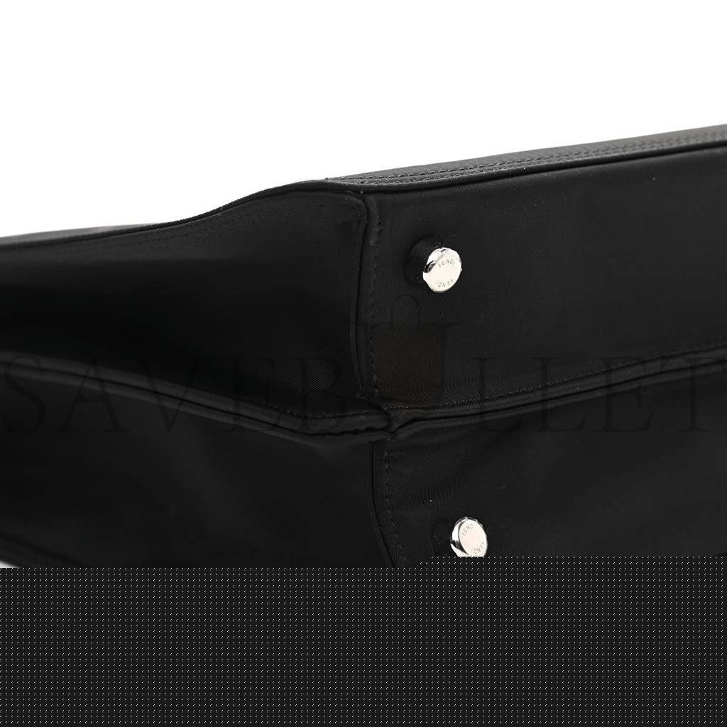 F**di nylon vitello cover logo embossed medium peekaboo i see u satchel black white (38*29*11cm)