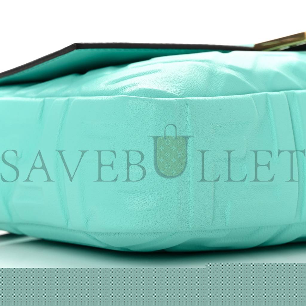 F**di nappa ff 1974 embossed baguette spring turquoise (27*15*5cm)