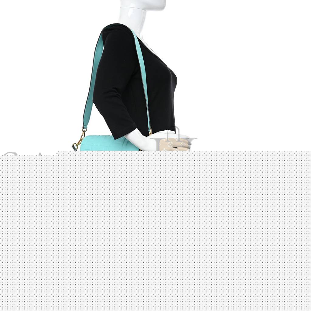 F**di nappa ff 1974 embossed baguette spring turquoise (25*15*5cm)