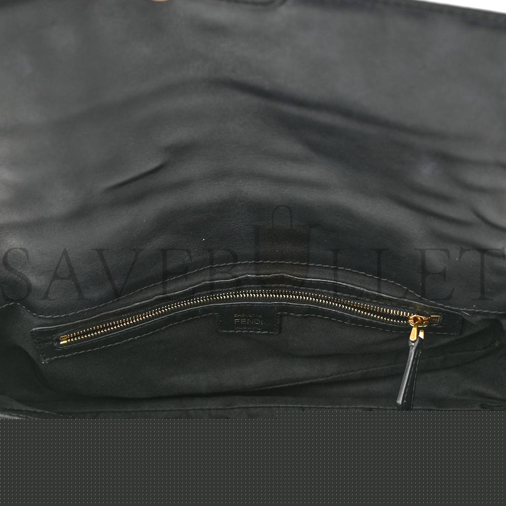 F**di nappa ff 1974 embossed baguette black (26*17*5cm)